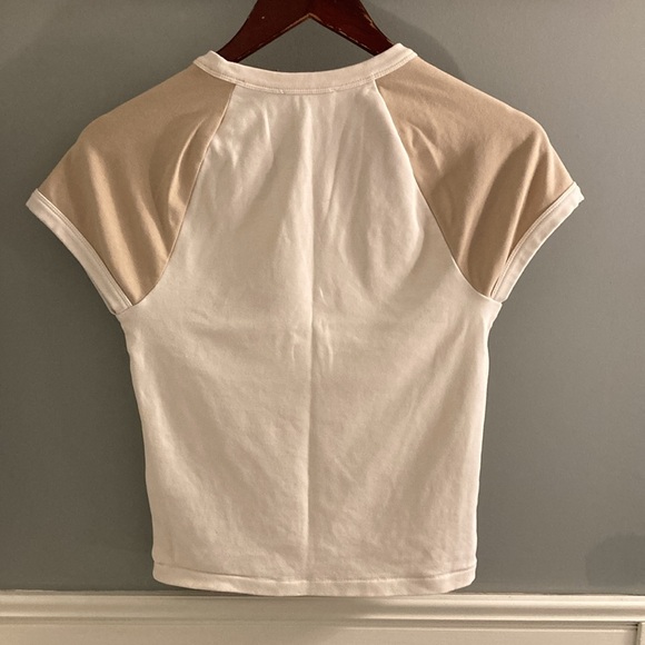 Madewell baseball cotton tee in cream/taupe - Picture 2 of 6
